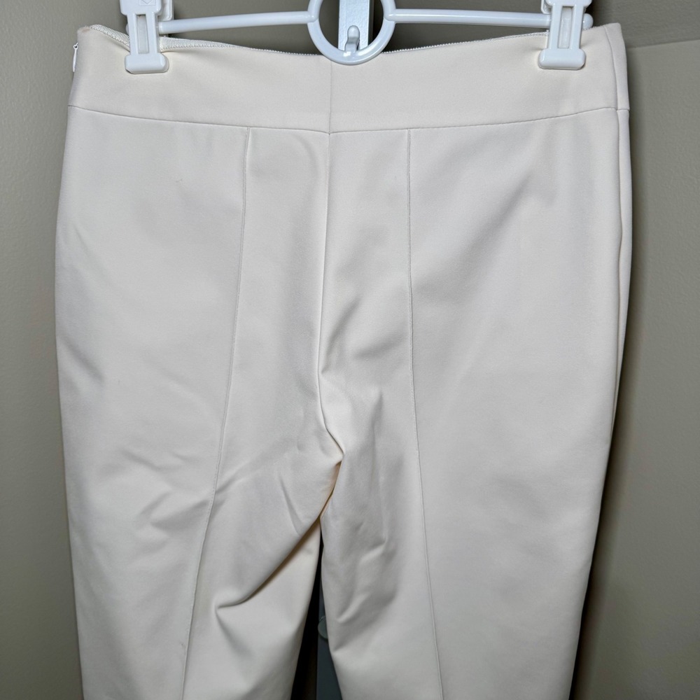 Escada Tuska High-Waist‎ Cropped Trousers Cream Tapered High Rise Seam Detail - Picture 3 of 5